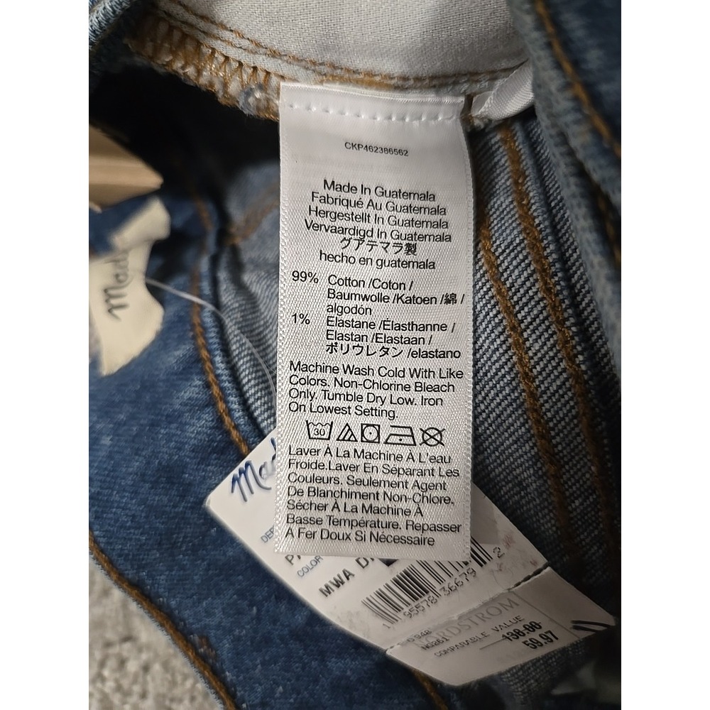 MADEWELL Perfect Vintage Straight Jean High‎ Waisted Blue Medium Wash Women's 23 - Picture 7 of 11